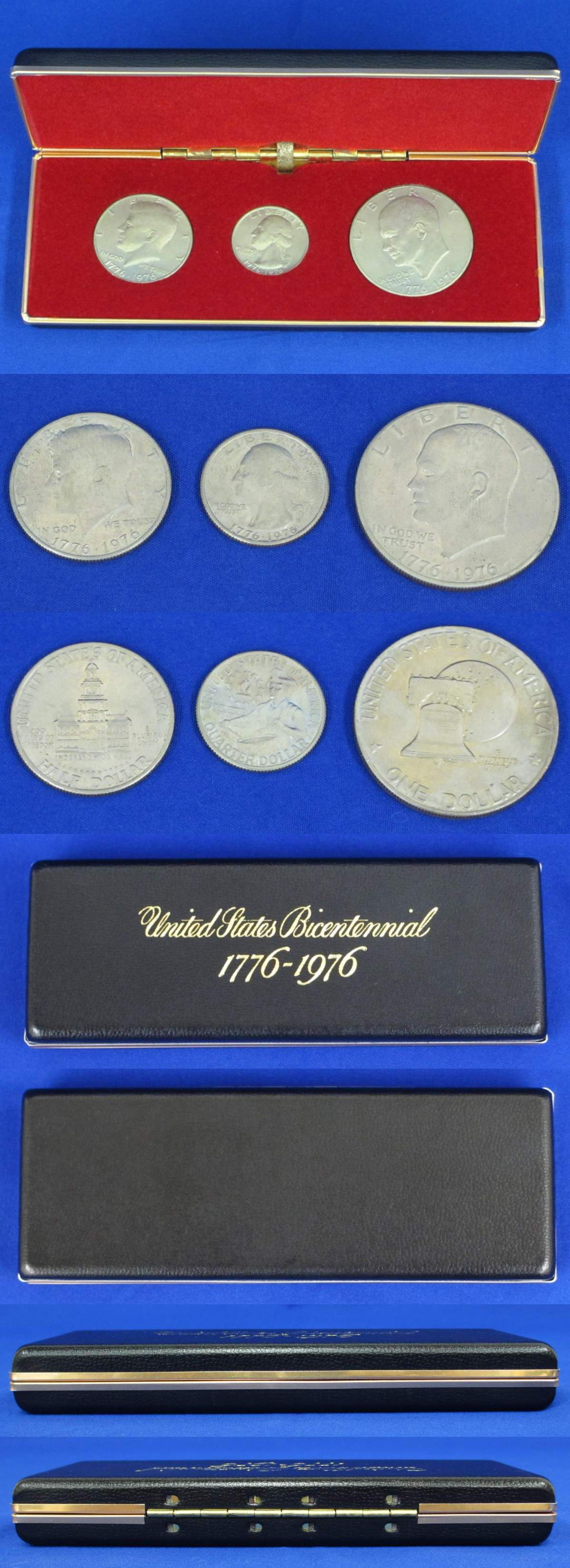 ☆UNITED STATES BICENTENNIAL COINAGE 1776-1976 アメリカ コイン 200 Years of Liberty  ケース入り 1ドル・50セント・25セント☆ab63-正規通販